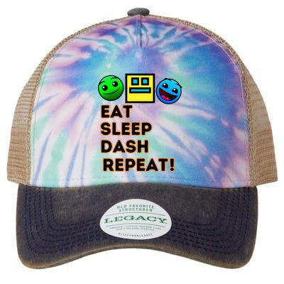 Eat Sleep Dash Repeat Video Game Geometry Legacy Tie Dye Trucker Hat