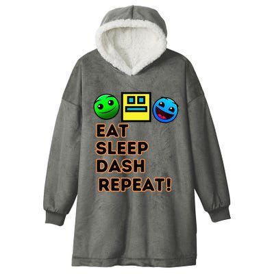 Eat Sleep Dash Repeat Video Game Geometry Hooded Wearable Blanket