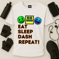 Eat Sleep Dash Repeat Video Game Geometry Performance Shirt