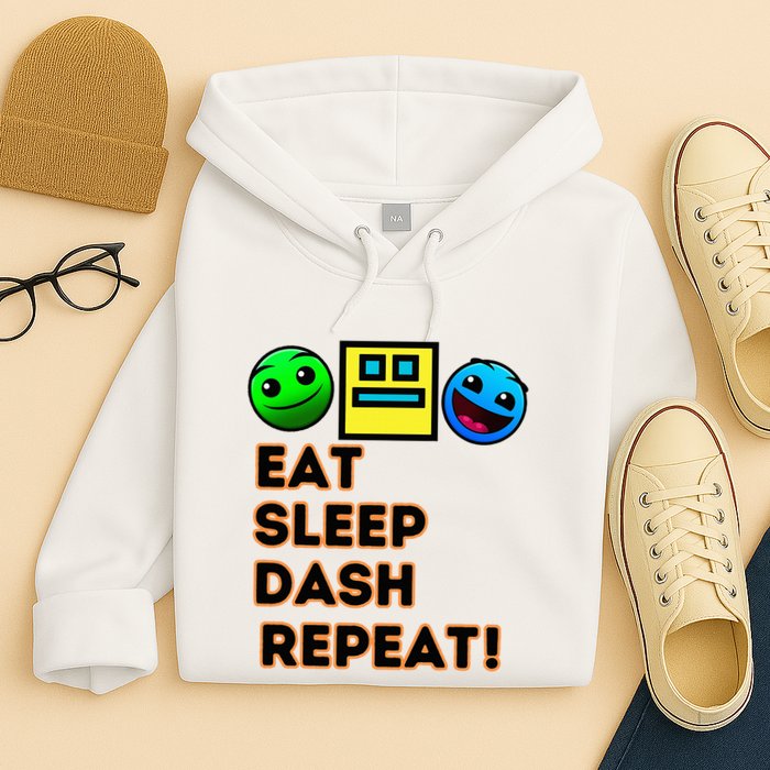 Eat Sleep Dash Repeat Video Game Geometry Hoodie