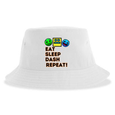 Eat Sleep Dash Repeat Video Game Geometry Sustainable Bucket Hat