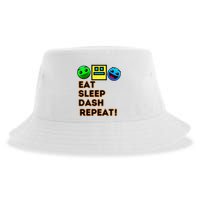 Eat Sleep Dash Repeat Video Game Geometry Sustainable Bucket Hat