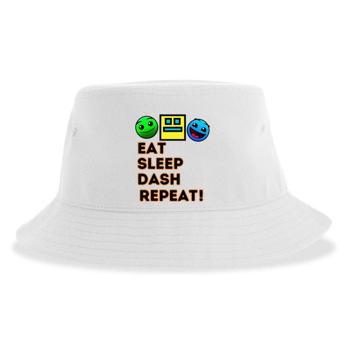 Eat Sleep Dash Repeat Video Game Geometry Sustainable Bucket Hat