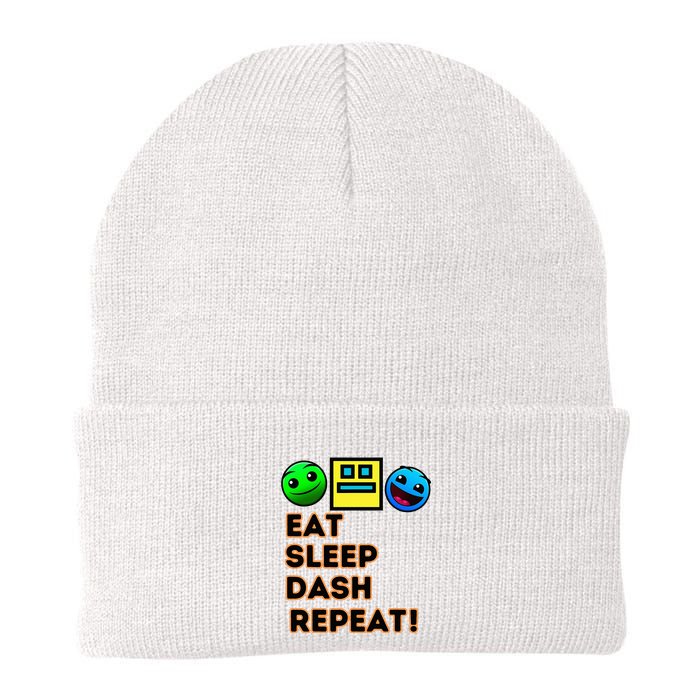 Eat Sleep Dash Repeat Video Game Geometry Beanie