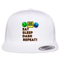 Eat Sleep Dash Repeat Video Game Geometry Flatbill Hat