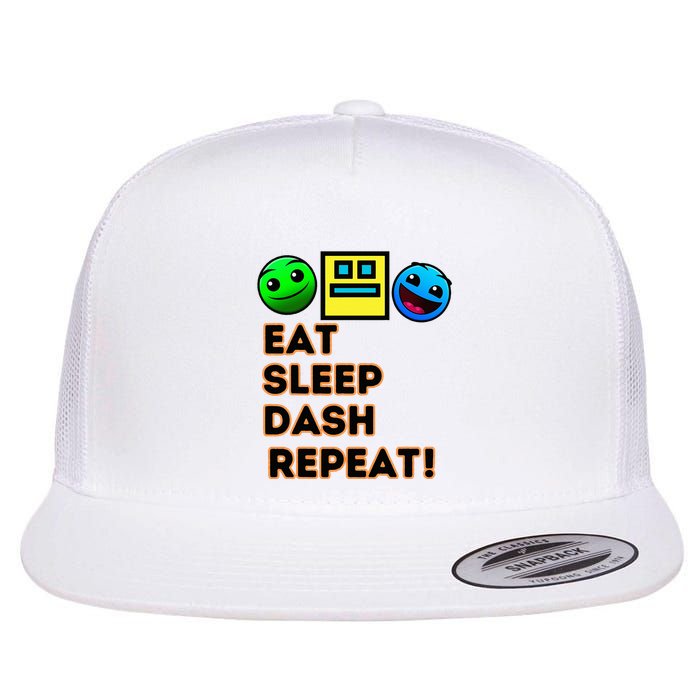 Eat Sleep Dash Repeat Video Game Geometry Flatbill Hat
