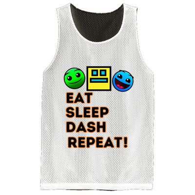 Eat Sleep Dash Repeat Video Game Geometry Mesh Reversible Basketball Jersey Tank