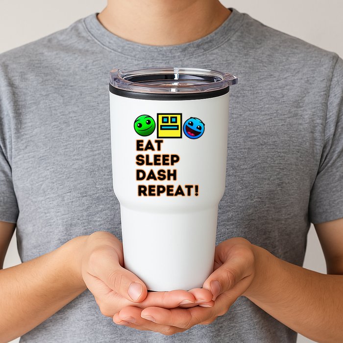 Eat Sleep Dash Repeat Video Game Geometry Tumbler