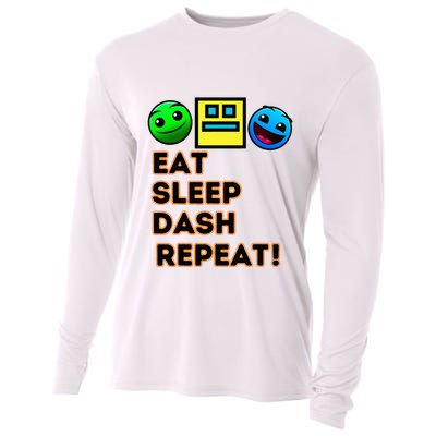 Eat Sleep Dash Repeat Video Game Geometry Cooling Performance Long Sleeve Crew