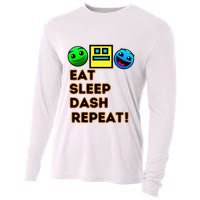 Eat Sleep Dash Repeat Video Game Geometry Cooling Performance Long Sleeve Crew
