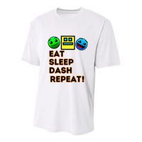 Eat Sleep Dash Repeat Video Game Geometry Youth Performance Sprint T-Shirt