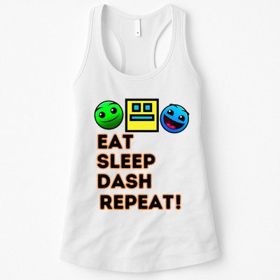 Eat Sleep Dash Repeat Video Game Geometry Womens Tank Top