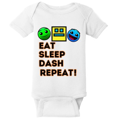 Eat Sleep Dash Repeat Video Game Geometry Baby Bodysuit