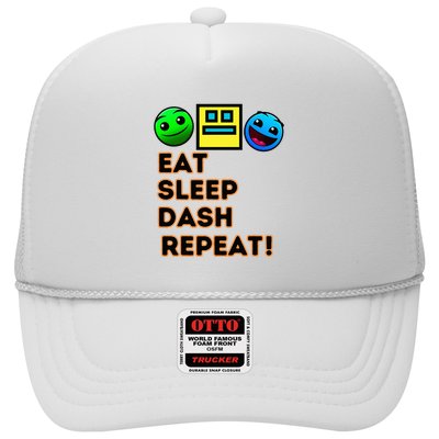 Eat Sleep Dash Repeat Video Game Geometry Trucker Hat