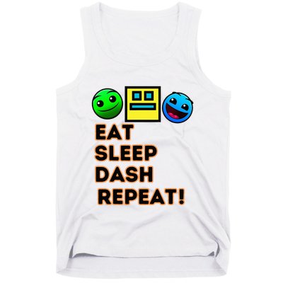 Eat Sleep Dash Repeat Video Game Geometry Tank Top