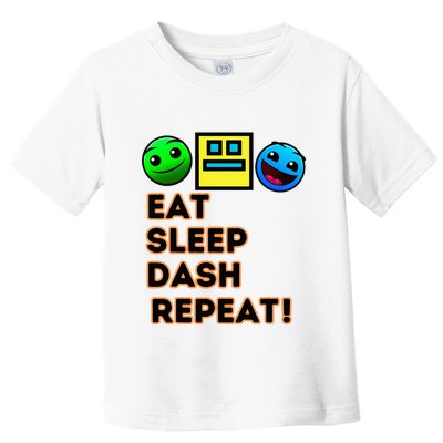 Eat Sleep Dash Repeat Video Game Geometry Toddler T-Shirt