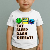 Eat Sleep Dash Repeat Video Game Geometry Toddler T-Shirt