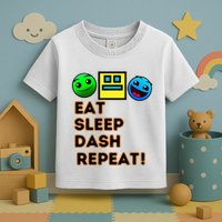 Eat Sleep Dash Repeat Video Game Geometry Toddler T-Shirt
