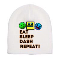 Eat Sleep Dash Repeat Video Game Geometry Short Acrylic Beanie