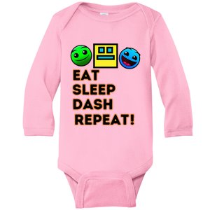 Eat Sleep Dash Repeat Video Game Baby Long Sleeve Bodysuit