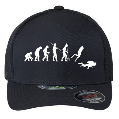 Evolution Scuba Diving Ocean Sea Diving Lover Scuba Diving Meaningful Gift Flexfit Unipanel Trucker Cap