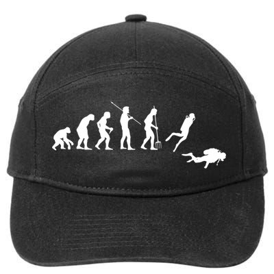 Evolution Scuba Diving Ocean Sea Diving Lover Scuba Diving Meaningful Gift 7-Panel Snapback Hat