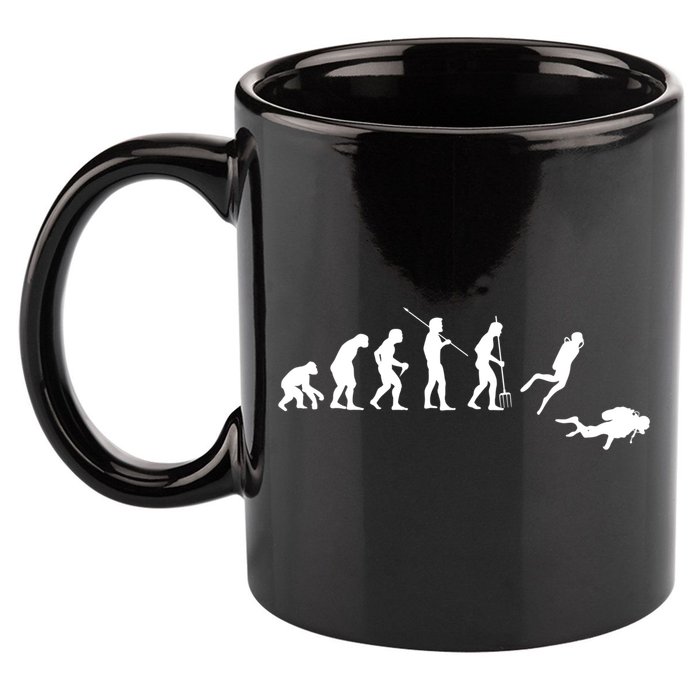 Evolution Scuba Diving Ocean Sea Diving Lover Scuba Diving Meaningful Gift 11oz C Handle Ceramic Mug