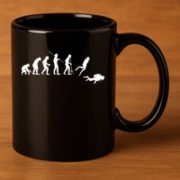 Evolution Scuba Diving Ocean Sea Diving Lover Scuba Diving Meaningful Gift 11oz C Handle Ceramic Mug