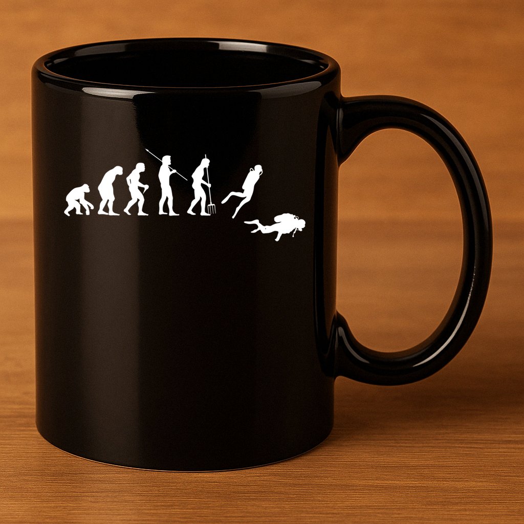 Evolution Scuba Diving Ocean Sea Diving Lover Scuba Diving Meaningful Gift 11oz C Handle Ceramic Mug