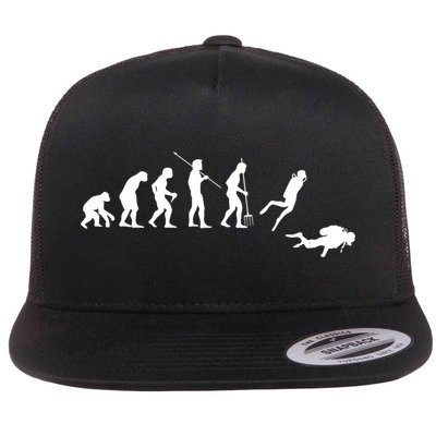 Evolution Scuba Diving Ocean Sea Diving Lover Scuba Diving Meaningful Gift Flatbill Hat