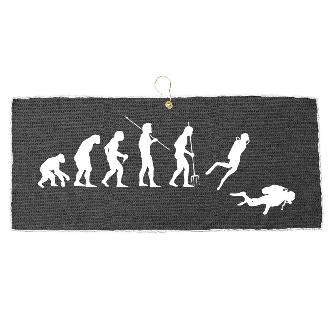 Evolution Scuba Diving Ocean Sea Diving Lover Scuba Diving Meaningful Gift Large Microfiber Waffle Golf Towel