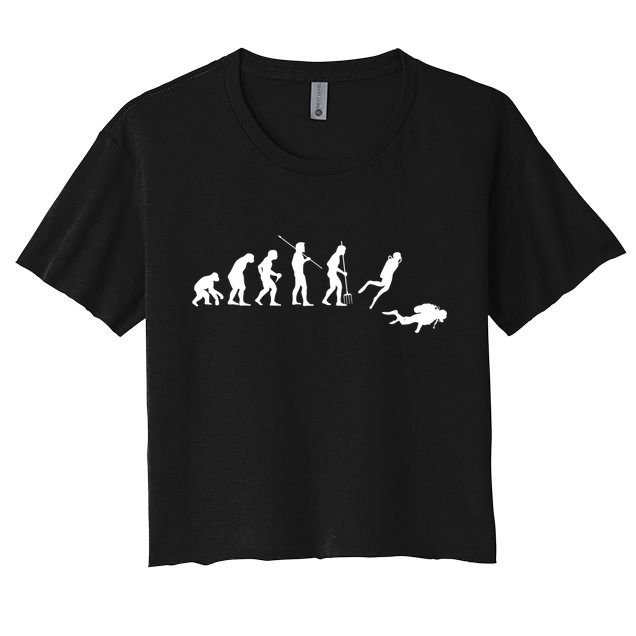 Evolution Scuba Diving Ocean Sea Diving Lover Scuba Diving Meaningful Gift Crop Top