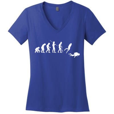 Evolution Scuba Diving Ocean Sea Diving Lover Scuba Diving Meaningful Gift Women's V-Neck T-Shirt