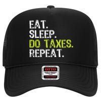 Eat Sleep Do Taxes Repeat Accountant Accounting Funny Cpa High Crown Mesh Back Trucker Hat