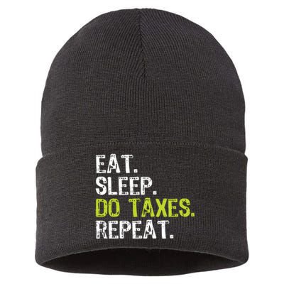 Eat Sleep Do Taxes Repeat Accountant Accounting Funny Cpa Sustainable Knit Beanie