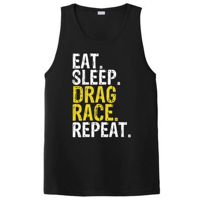 Eat Sleep Drag Race Repeat Racing Gift PosiCharge Competitor Tank