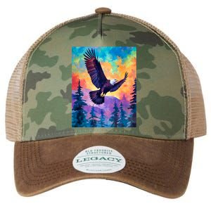 Eagle Spirit Designs Majestic Eagle Silhouette: Freedoms Colors Legacy Tie Dye Trucker Hat