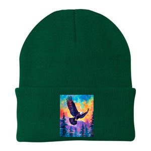 Eagle Spirit Designs Majestic Eagle Silhouette: Freedoms Colors Knit Cap Winter Beanie