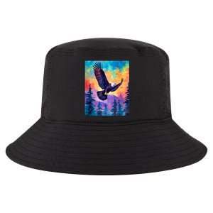 Eagle Spirit Designs Majestic Eagle Silhouette: Freedoms Colors Cool Comfort Performance Bucket Hat