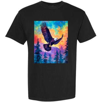 Eagle Spirit Designs Majestic Eagle Silhouette: Freedoms Colors Garment-Dyed Heavyweight T-Shirt