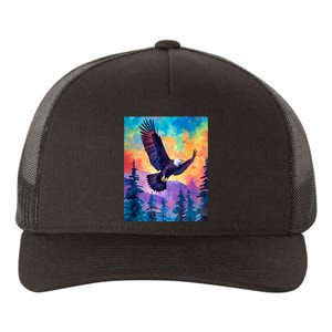 Eagle Spirit Designs Majestic Eagle Silhouette: Freedoms Colors Yupoong Adult 5-Panel Trucker Hat