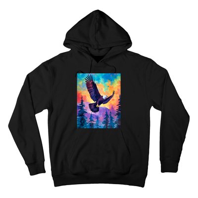 Eagle Spirit Designs Majestic Eagle Silhouette: Freedoms Colors Hoodie