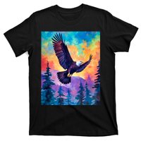 Eagle Spirit Designs Majestic Eagle Silhouette: Freedoms Colors T-Shirt