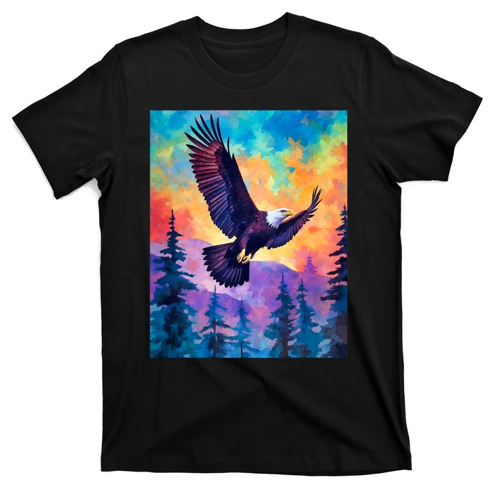 Eagle Spirit Designs Majestic Eagle Silhouette: Freedoms Colors T-Shirt