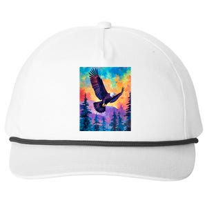 Eagle Spirit Designs Majestic Eagle Silhouette: Freedoms Colors Snapback Five-Panel Rope Hat