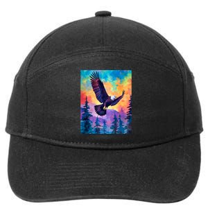 Eagle Spirit Designs Majestic Eagle Silhouette: Freedoms Colors 7-Panel Snapback Hat