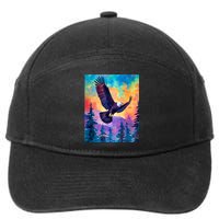 Eagle Spirit Designs Majestic Eagle Silhouette: Freedoms Colors 7-Panel Snapback Hat