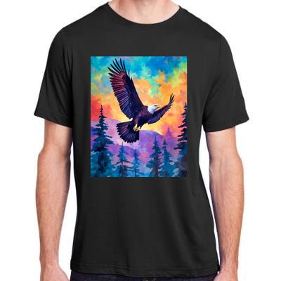 Eagle Spirit Designs Majestic Eagle Silhouette: Freedoms Colors Adult ChromaSoft Performance T-Shirt