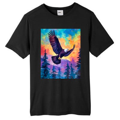 Eagle Spirit Designs Majestic Eagle Silhouette: Freedoms Colors Tall Fusion ChromaSoft Performance T-Shirt