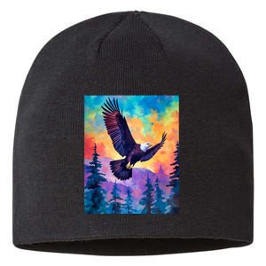 Eagle Spirit Designs Majestic Eagle Silhouette: Freedoms Colors Sustainable Beanie